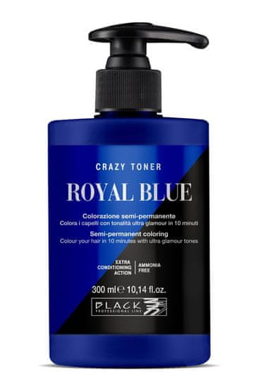 BLACK professional line crazy toner Royal Blue 300ml permanentní toner na vlasy