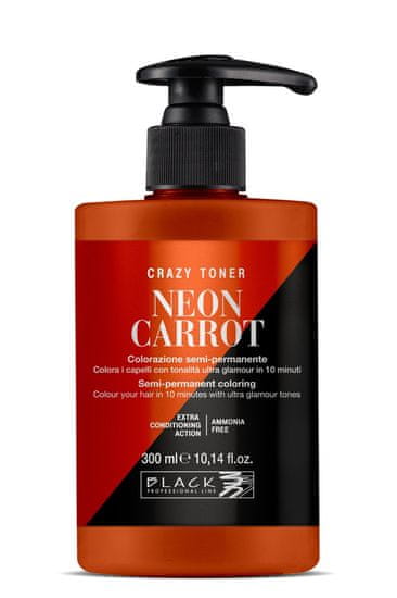 BLACK professional line toner Neon Carrot 300ml permanentní toner na vlasy