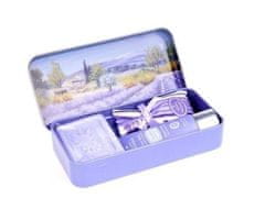 Esprit Provence Levandule Marseillské mýdlo 60g + krém na ruce 30ml v plechu a pytlík s levandulí Domek
