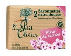 Le Petit Olivier Soap 2x100g Extra jemné mýdlo Třešňový květ