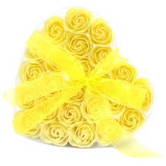 Mýdlové květy Srdce žluté růže 24ks