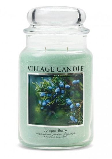 Village Candle Juniper Berry 602g vonná svíčka ve skle s vůní jalovce, pomela a zeleného čaje