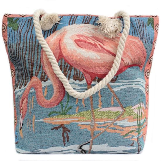 Ostatní Plážová taška s motivem Růžového plameňáka