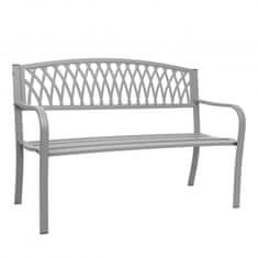 MCW Zahradní lavička F45, lavička parková lavička, 2místná, práškově lakovaná ocel ~ šedá