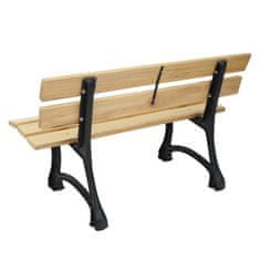 MCW Zahradní lavička F96, lavička park lavice dřevěná lavice, litina ~ 2-místný 125cm světle hnědá
