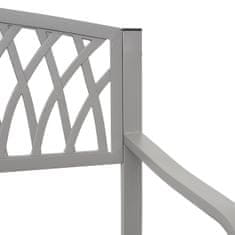 MCW Zahradní lavička F45, lavička parková lavička, 2místná, práškově lakovaná ocel ~ šedá