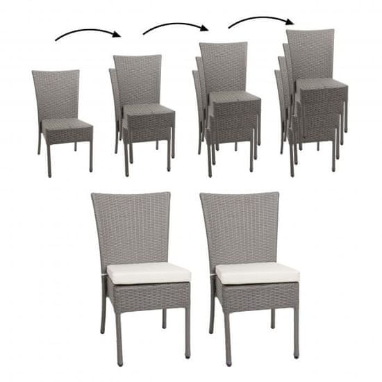 MCW Sada 2 polyratanových židlí G19, zahradní židle na balkon, stohovatelná