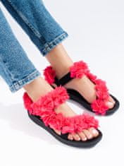 Amiatex Designové dámské růžové sandály bez podpatku, odstíny růžové, 39