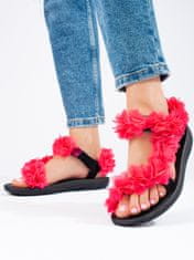 Amiatex Designové dámské růžové sandály bez podpatku, odstíny růžové, 37