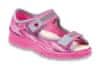 dívčí sandálky s patou MAX 969X112 růžový maskáč, KOŽENÁ STÉLKA velikost 26