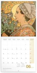 Grooters Poznámkový kalendář Alfons Mucha 2024, 30 × 30 cm