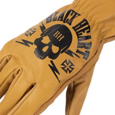W-TEC Kožené moto rukavice Black Heart Skull Gloves (Velikost: XXL, Barva: černá)