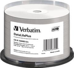 Verbatim CD-R 700MB DLP/ 52x/ 80min/ WIDE Profesional Printable/ 50pack/ spindle