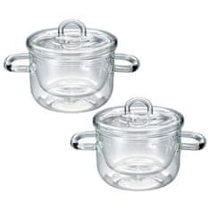 Hrnečky Luigi Bormioli, Pot with handles and lid 25cl | 2 ks x 25 cl