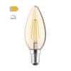  LED Filament Candle žárovka Amber C35 5W/230V/E14/2700K/620Lm/360°/Dim