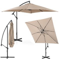 shumee Čtvercový konzolový deštník 250 x 250 cm krémový