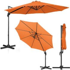 shumee Zahradní deštník na bočním výklopném rameni kulatý pr. 300 cm oranžová
