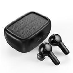 shumee Bezdrátová sluchátka TWS se solární nabíječkou černá