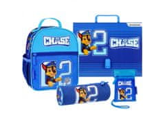 sarcia.eu Paw Patrol Chase Modrá sada školkového batohu, trubkový penál, aktovka + sáček ZDARMA Uniwersalny