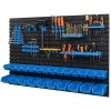 botle Nástěnný panel na nářadí 115 x 78 cm s 24 ks. Krabic zavěšené Modré Boxy se sadou držáků plastová