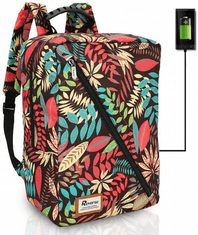 TopKing Cestovní batoh s USB RYANAIR 40 x 20 x 25 cm , černá/oranžová