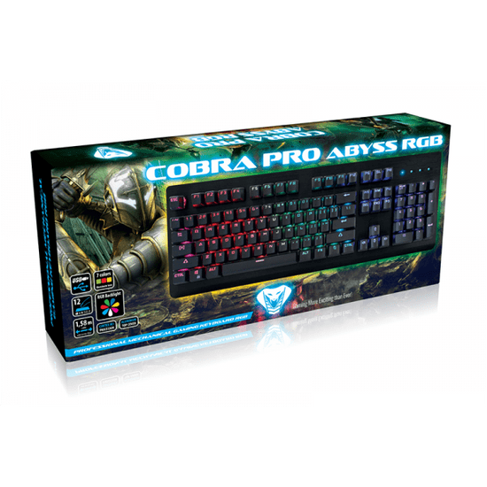 Media-Tech MT1254-US mechanická herní klávesnice COBRA PRO RGB 7 barev s možností programování