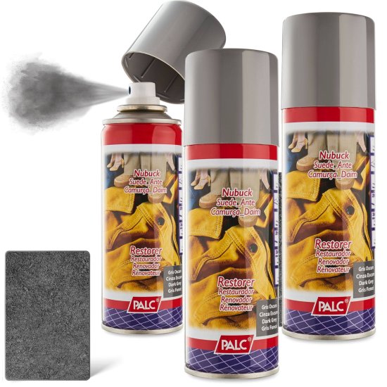 Palc 3X Suede &amp; Nubuck Colour Renovator Spray 200 ml C. Grey