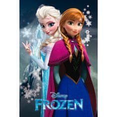 CurePink Plakát Frozen|Ledové království: Sestry Anna a Elsa (61 x 91,5 cm) 150 g