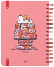 CurePink Poznámkový blok Snoopy: Love Yourself Kroužková vazba (A5 14,8 x 21,0 cm)