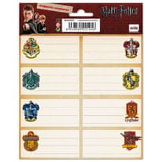 CurePink Poznámkové nálepky Harry Potter: Erby kolejí - set 16 kusů (list 16 x 20 cm)