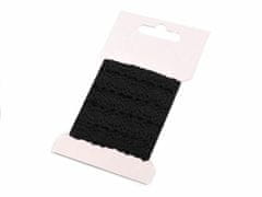 Kraftika 1karta černá bavlněná krajka šíře 12mm paličkovaná