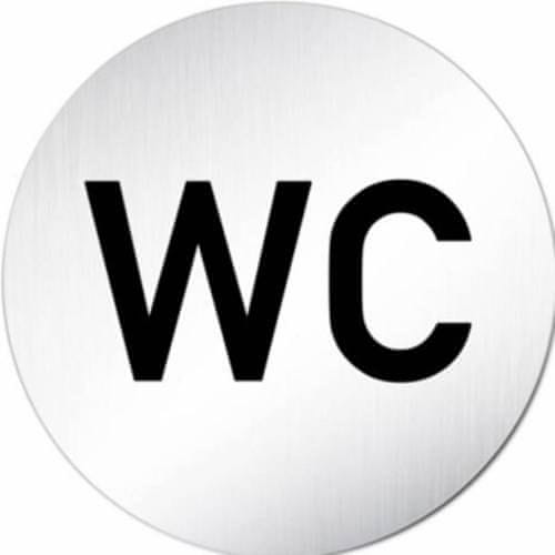 Walteco Znak rozlišovací "WC", Ø 75 mm, samolepící, nerez