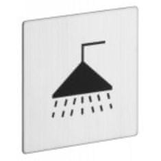Rostex Znak rozlišovací čtvercový sprcha, 80 x 80 mm, samolepící, nerez mat