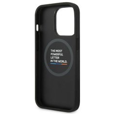 Bmw BMHMP14L22PTDK hard silikonové pouzdro iPhone 14 PRO 6.1" black Leather Stamp Tricolor MagSafe