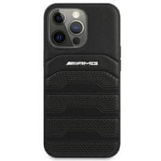 MERCEDES AMG AMHCP14XGSEBK hard silikonové pouzdro iPhone 14 PRO MAX 6.7" black Leather Debossed Lines