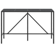 Petromila Barový stůl se skleněnou deskou černý 180x70x110 cm polyratan