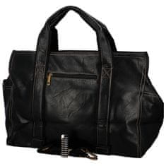 Coveri WORLD Prostorná pánská koženková cestovní taška Florence, černá