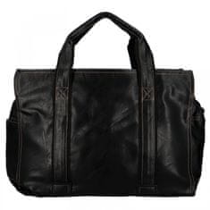 Coveri WORLD Prostorná pánská koženková cestovní taška Florence, černá