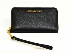 Michael Kors dámská peněženka JET SET TRAVEL 35S9GTVE7L LG FLAT MF PHN CASE BLACK LEATHER