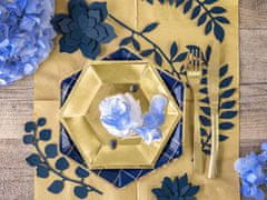 PartyDeco Stolní dekorace větve s listy modré 9ks