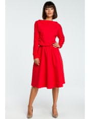 BeWear Dámské midi šaty Youdon B087 červená L
