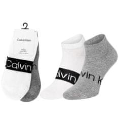 Calvin Klein 701218712 pánské bavlněné sneaker ponožky 2 páry v balení, bílá/šedá, 39-42