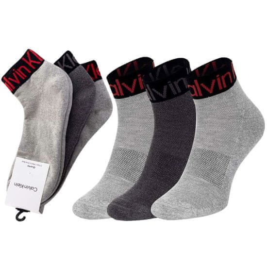 Calvin Klein pánské bavlněné kotníkové ponožky s froté chodidlem 3-pack 701218722