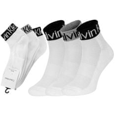 Calvin Klein pánské bavlněné kotníkové ponožky s froté chodidlem 3-pack 701218722, bílá, uni