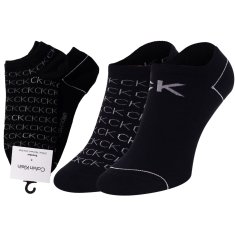 Calvin Klein 701218779 dámské bavlněné universální sneaker ponožky 2 páry v balení, černá, uni
