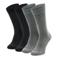 Calvin Klein 7012189514 pánské klasické bavlněné vzorované ponožky 2 páry v balení, černá/šedá