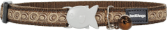 RED DINGO Nylonový hnědý obojek pro kočku se vzorem COSMOS