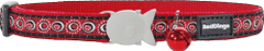 RED DINGO Nylonový červený obojek pro kočku se vzorem COSMOS