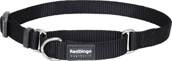RED DINGO Navitelný polostahovací nylonový obojek černý