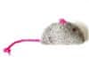 Hračka pro kočky myška s provázkovým ocasem růžová malá